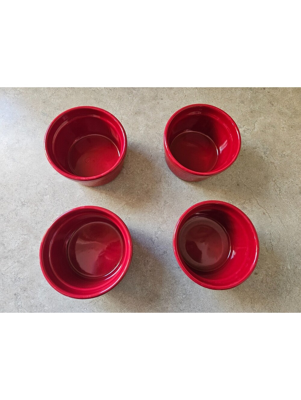 Emile Henry Red Stackable Ceramic Ramekins - 7 oz. Set of 4 NWOT